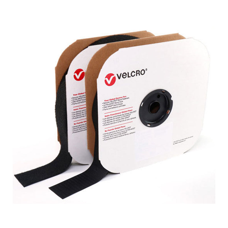 VELCRO® Brand Hook 88 or Loop 1000 Woven Nylon Tape - 3/4in, Black (Standard Back)
