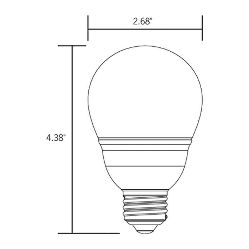 A21 LED Replacement Lamp dimensions