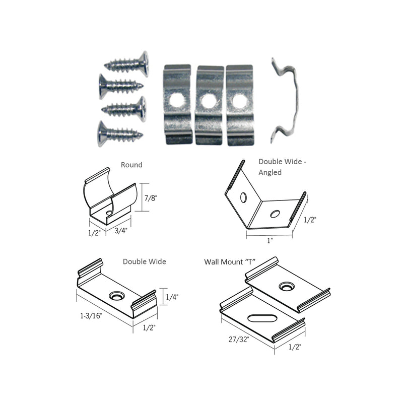 Channel Mounting Clip Set | LED Tape Mounting System