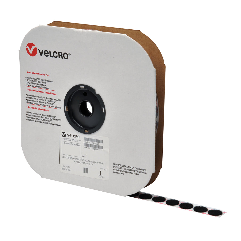 1-inch VELCRO® Brand Loop 1000 Fastener - Black